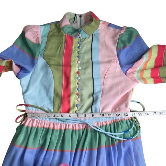 Mulla  Multicolor Striped Maxi Dress. Size Small - Picture 3 of 5